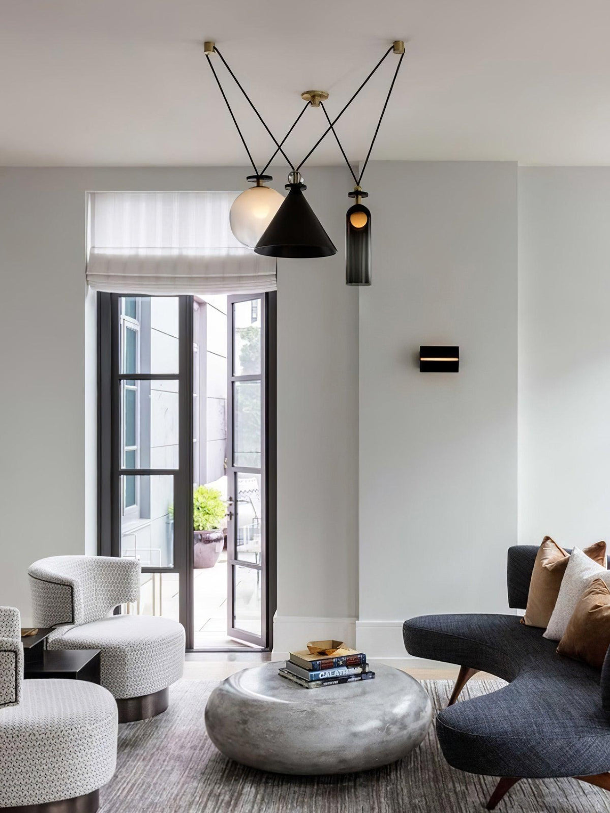 Tensiform Gold Black Modular Chandelier
