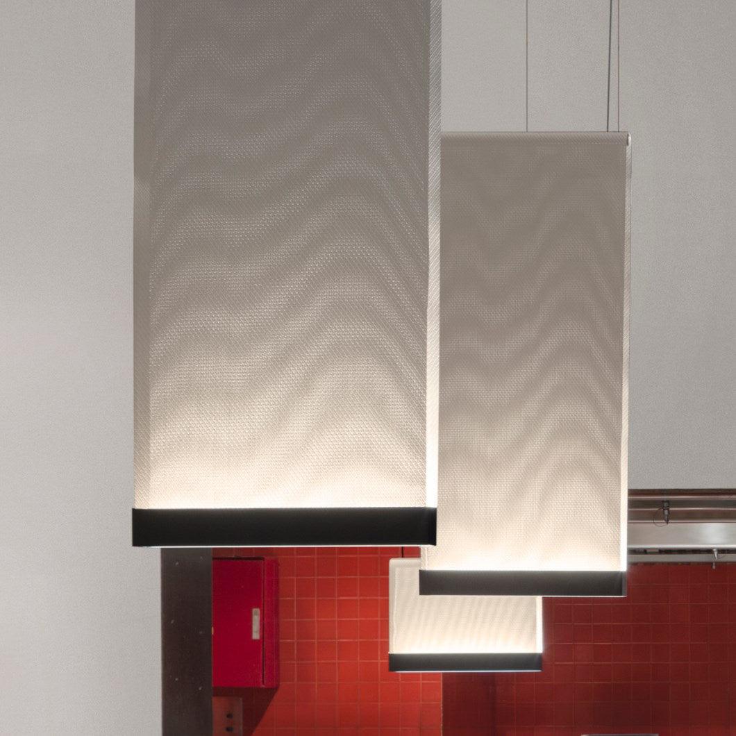 Textilefall Black White LED Pendant