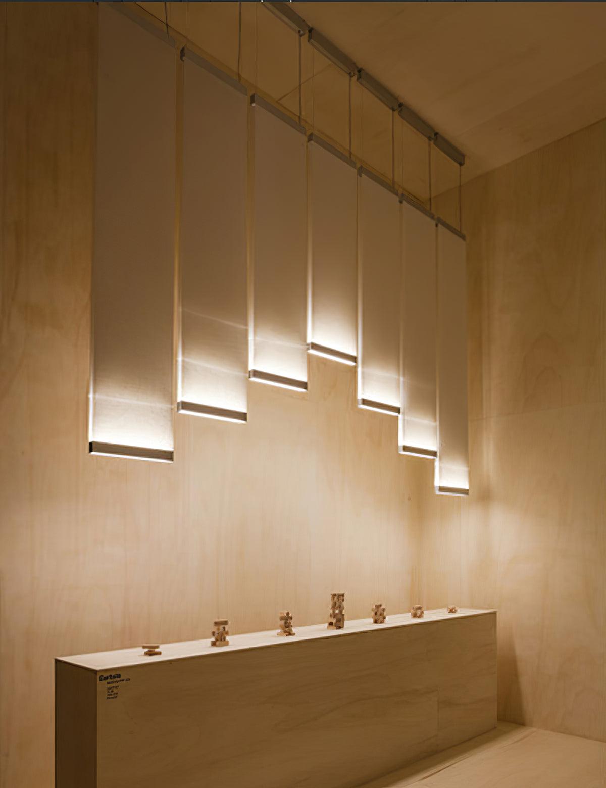Textilefall Black White LED Pendant