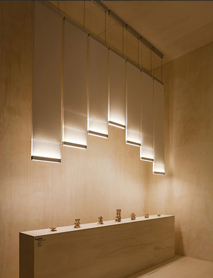 Textilefall Black White LED Pendant
