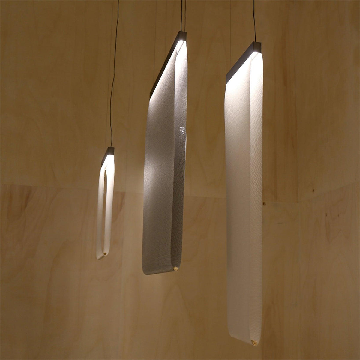 Textilefall Black White LED Pendant