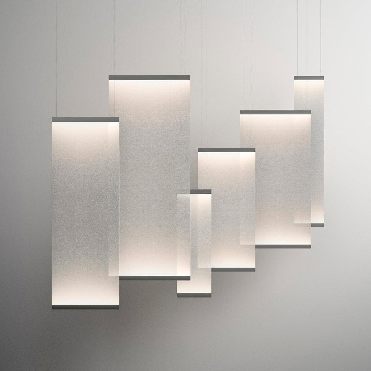 Textilefall Black White LED Pendant