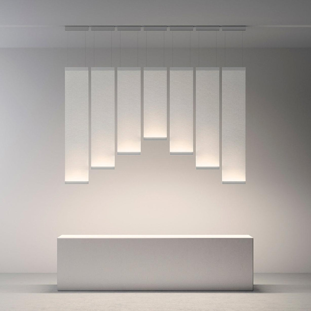 Textilefall Black White LED Pendant