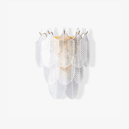 Textured Column Brass Clear Glass Wall Sconce