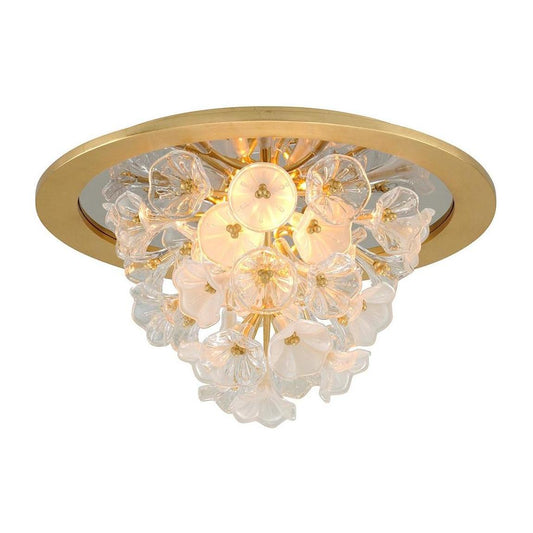 Threefold Gold Leaf Ceiling Light