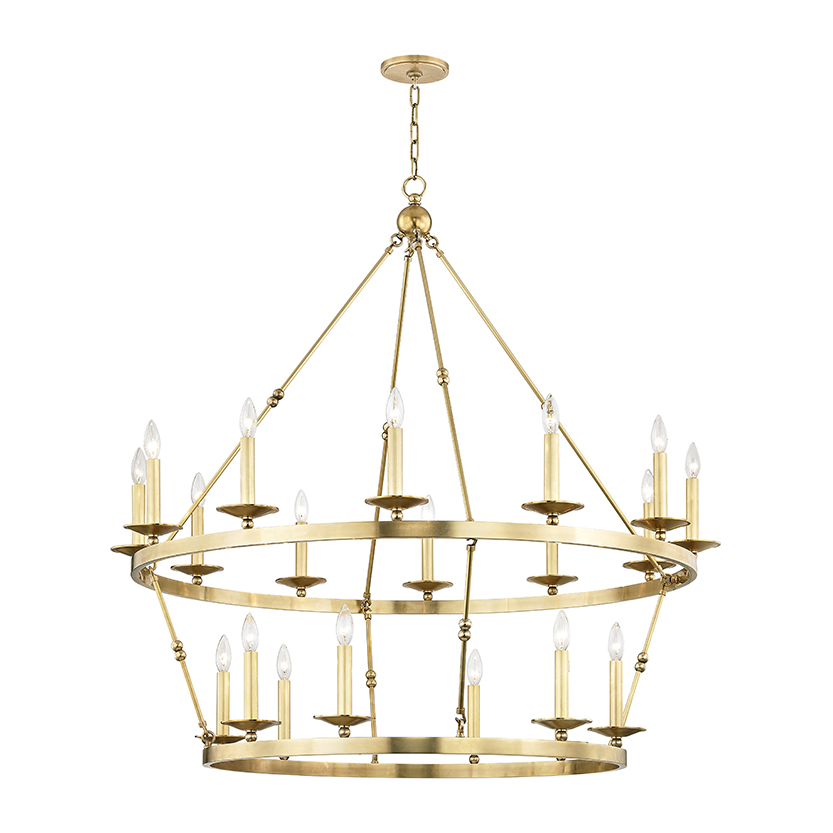 Tiered Hook-and-Hoop Wagon Wheel Chandelier