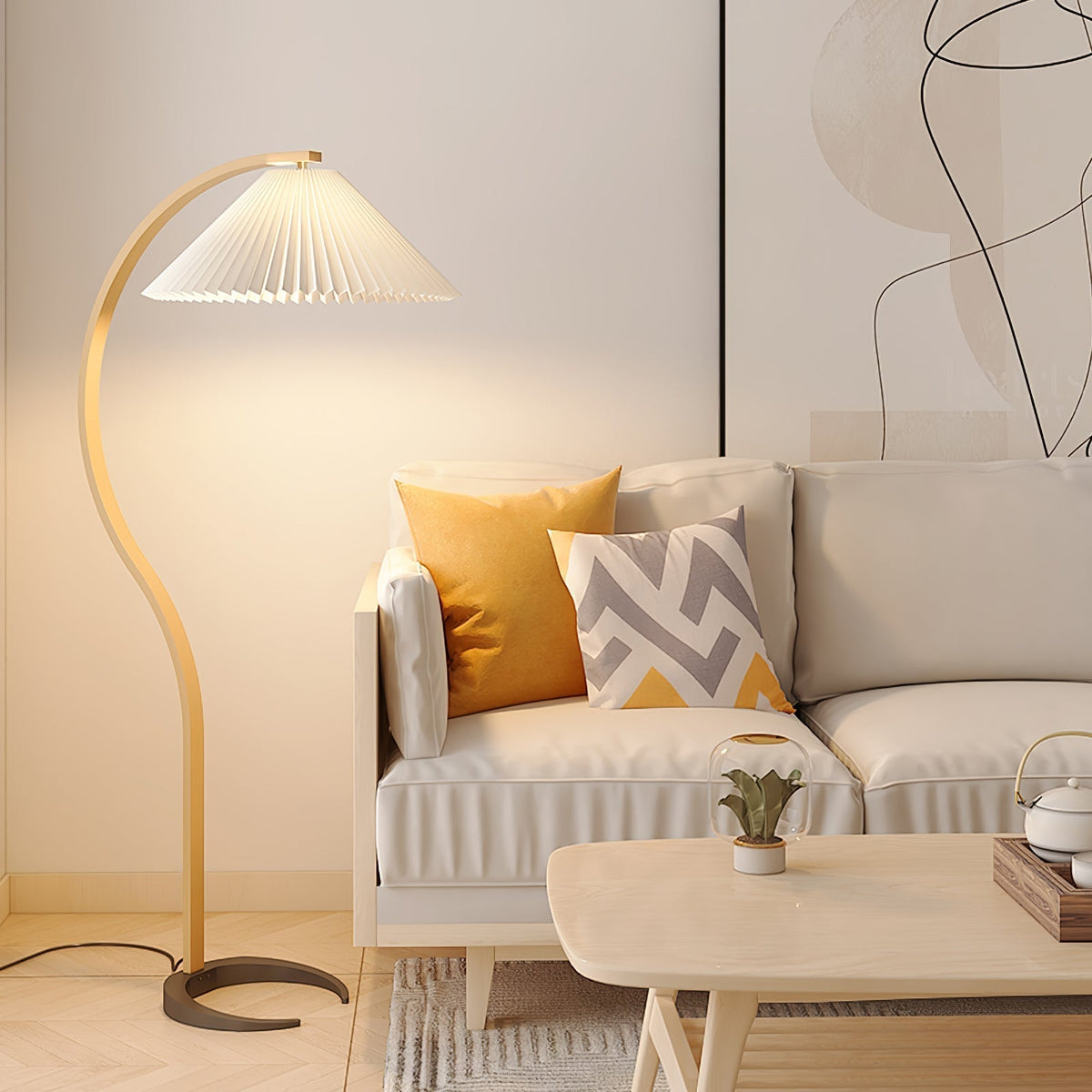 Timberline Beech Linen Floor Lamp