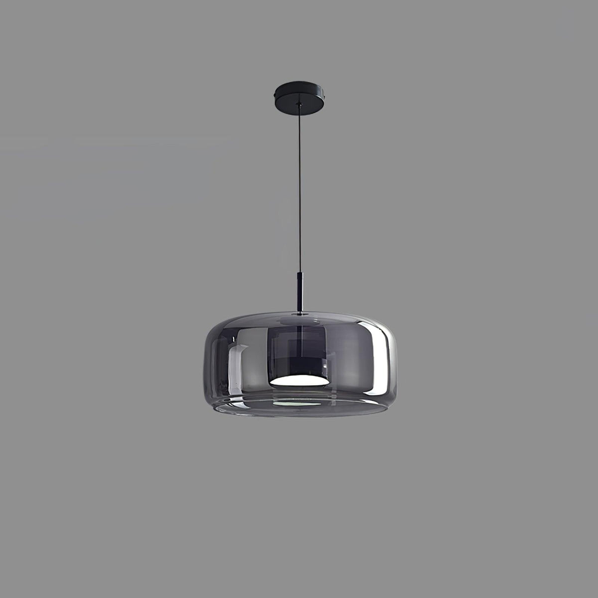 Metro Sphere Glass Pendant Lamp ∅ 15.1″ x H 9.8’’ / Dia 38cm x H 25cm / Black & Smoke grey / Warm Light Pendant light