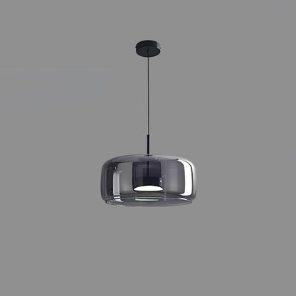 Metro Sphere Glass Pendant Lamp ∅ 15.1″ x H 9.8’’ / Dia 38cm x H 25cm / Black & Smoke grey / Warm Light Pendant light