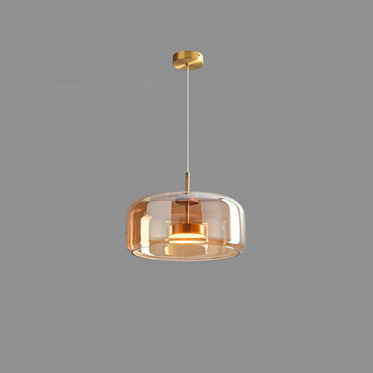 Metro Sphere Glass Pendant Lamp ∅ 15.1″ x H 9.8’’ / Dia 38cm x H 25cm / Gold & Amber / Warm Light Pendant light