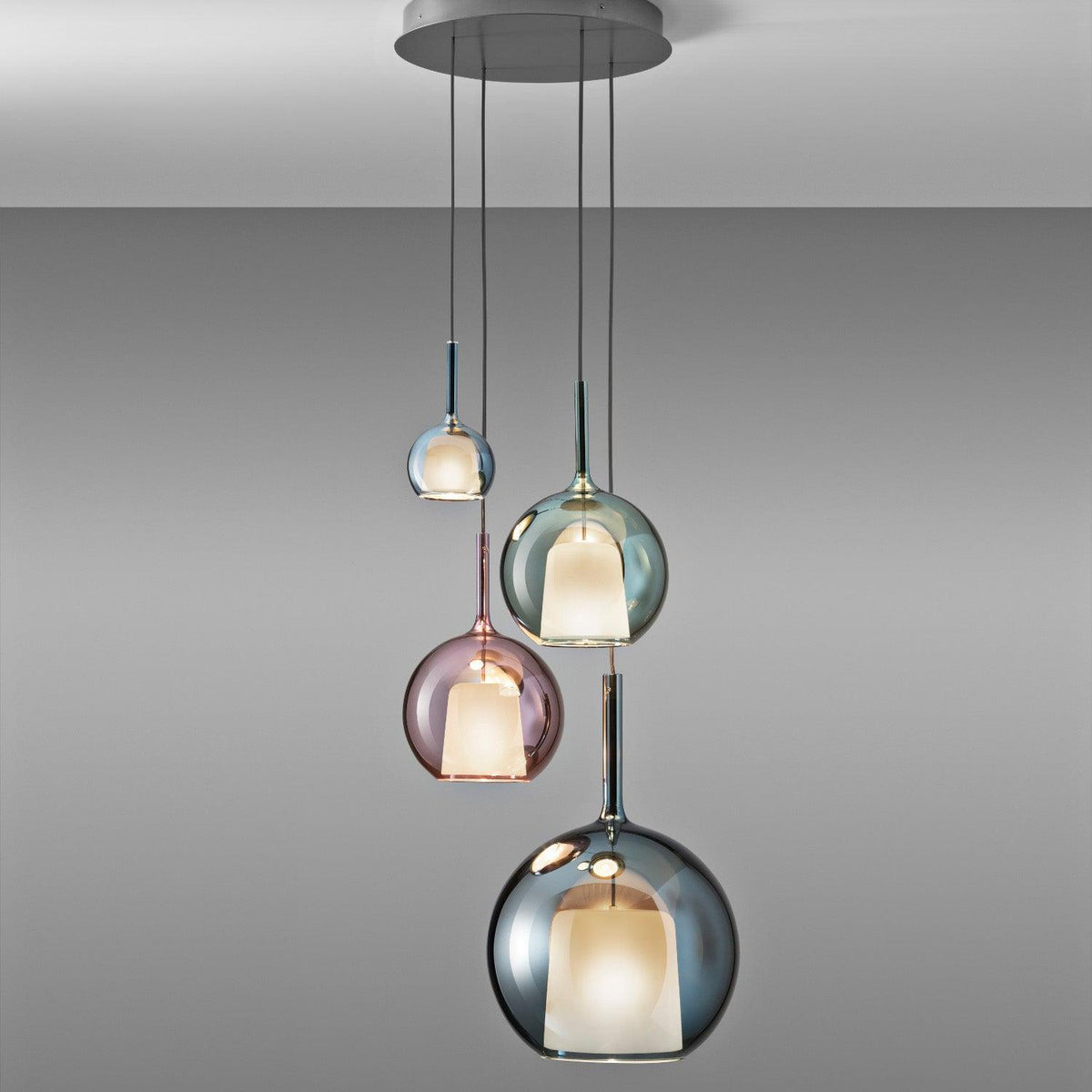 Tinted Reflex Multi-Color Glass Pendant