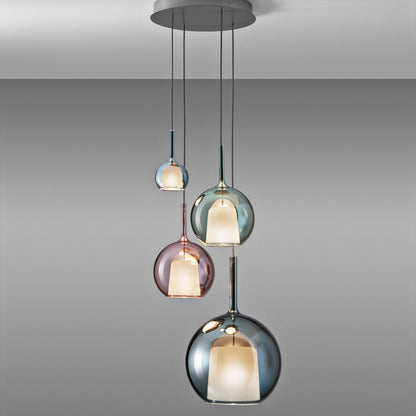Tinted Reflex Multi-Color Glass Pendant