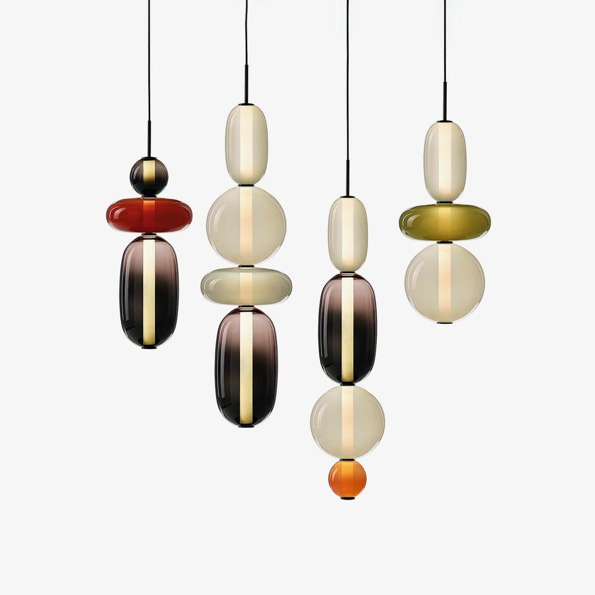 Tinted Vessel Black Multi-Color LED Pendant
