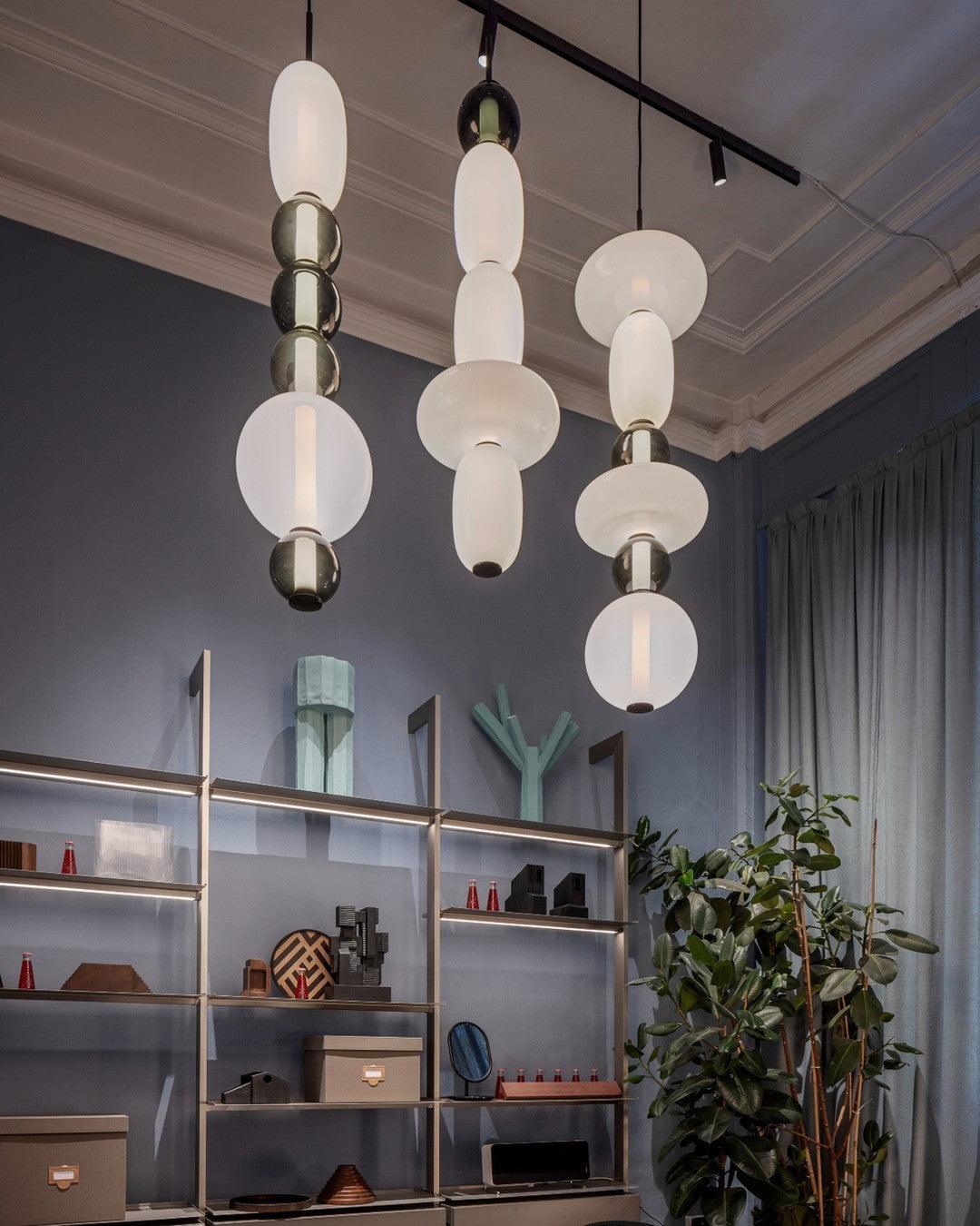 Tinted Vessel Black Multi-Color LED Pendant