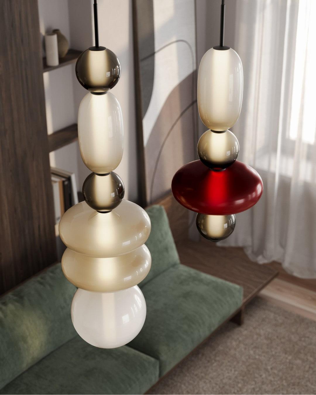 Tinted Vessel Black Multi-Color LED Pendant