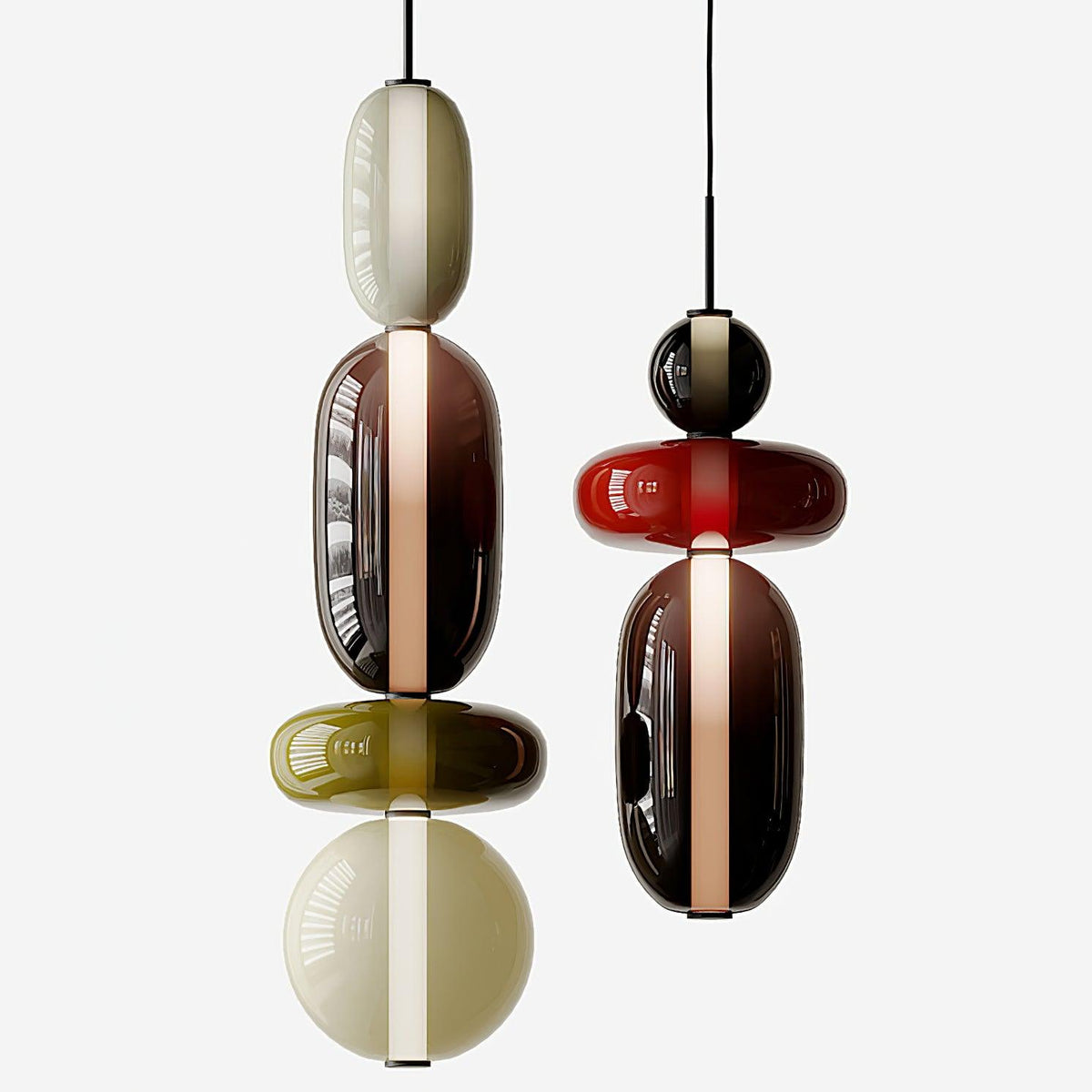 Tinted Vessel Black Multi-Color LED Pendant