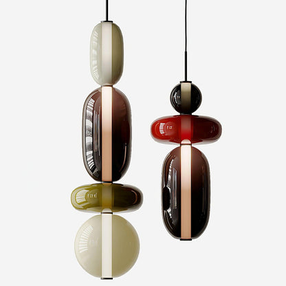 Tinted Vessel Black Multi-Color LED Pendant