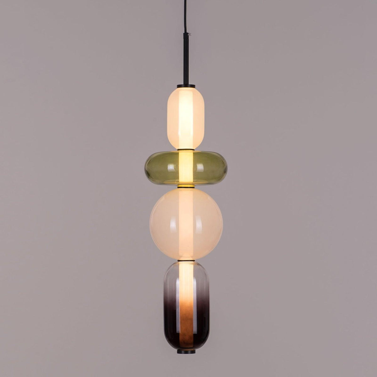Tinted Vessel Black Multi-Color LED Pendant