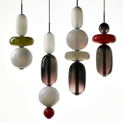 Tinted Vessel Black Multi-Color LED Pendant