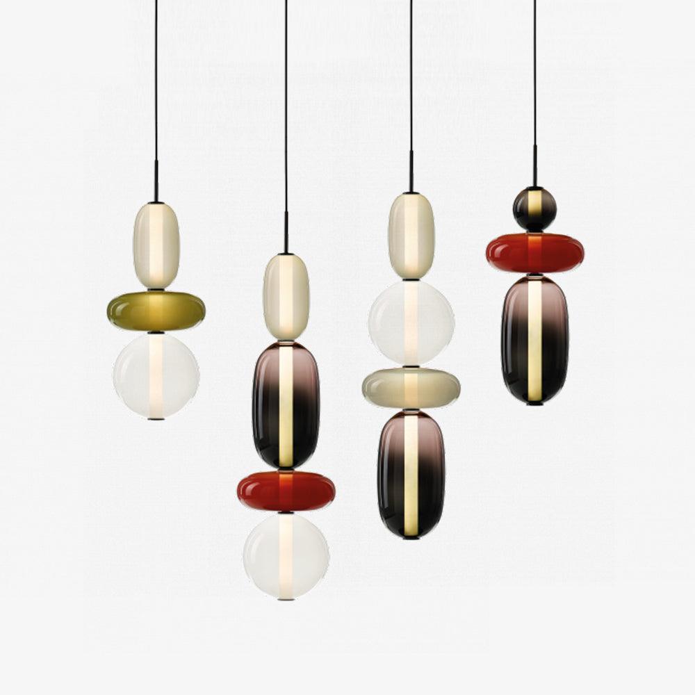 Tinted Vessel Black Multi-Color LED Pendant