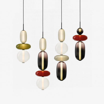 Tinted Vessel Black Multi-Color LED Pendant