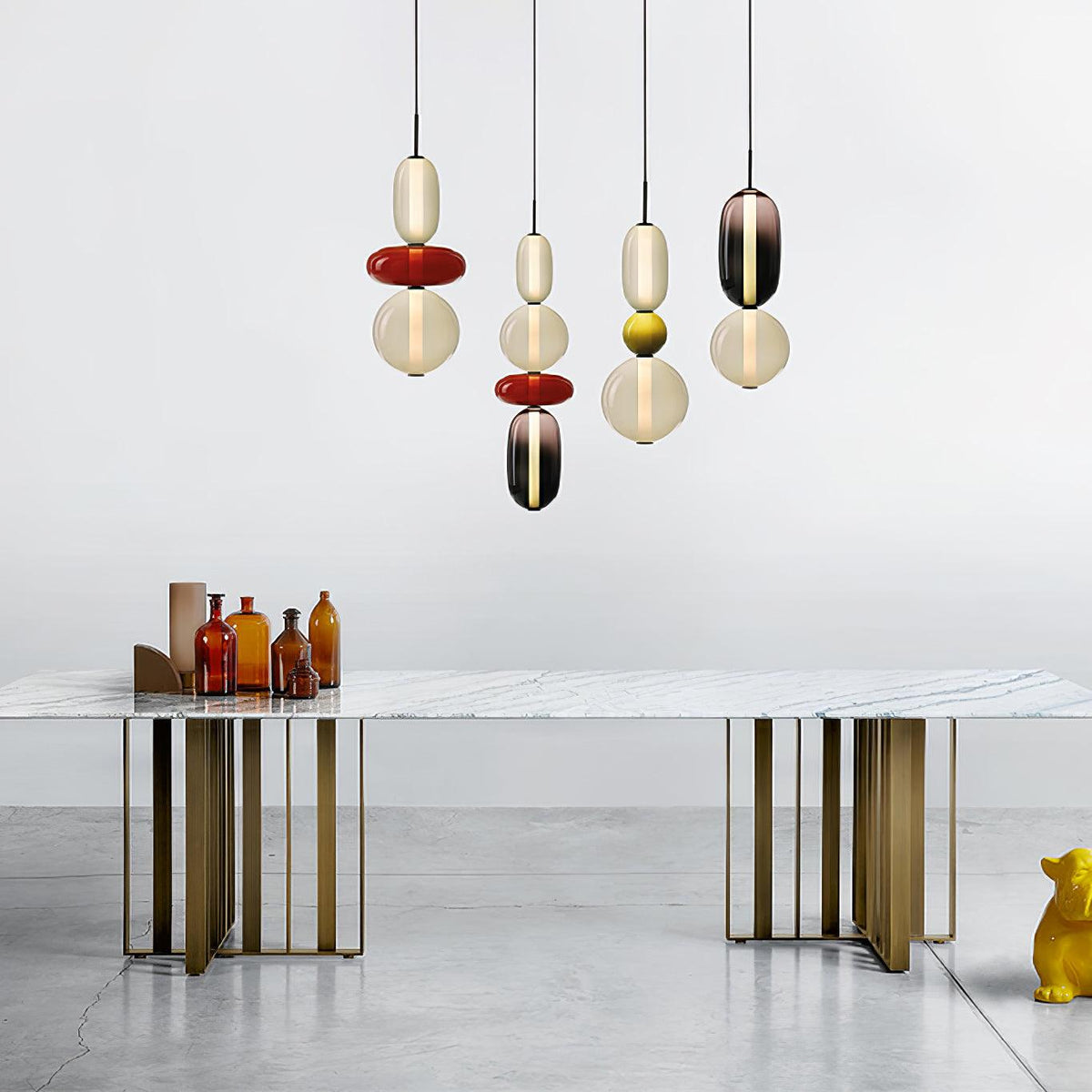 Tinted Vessel Black Multi-Color LED Pendant