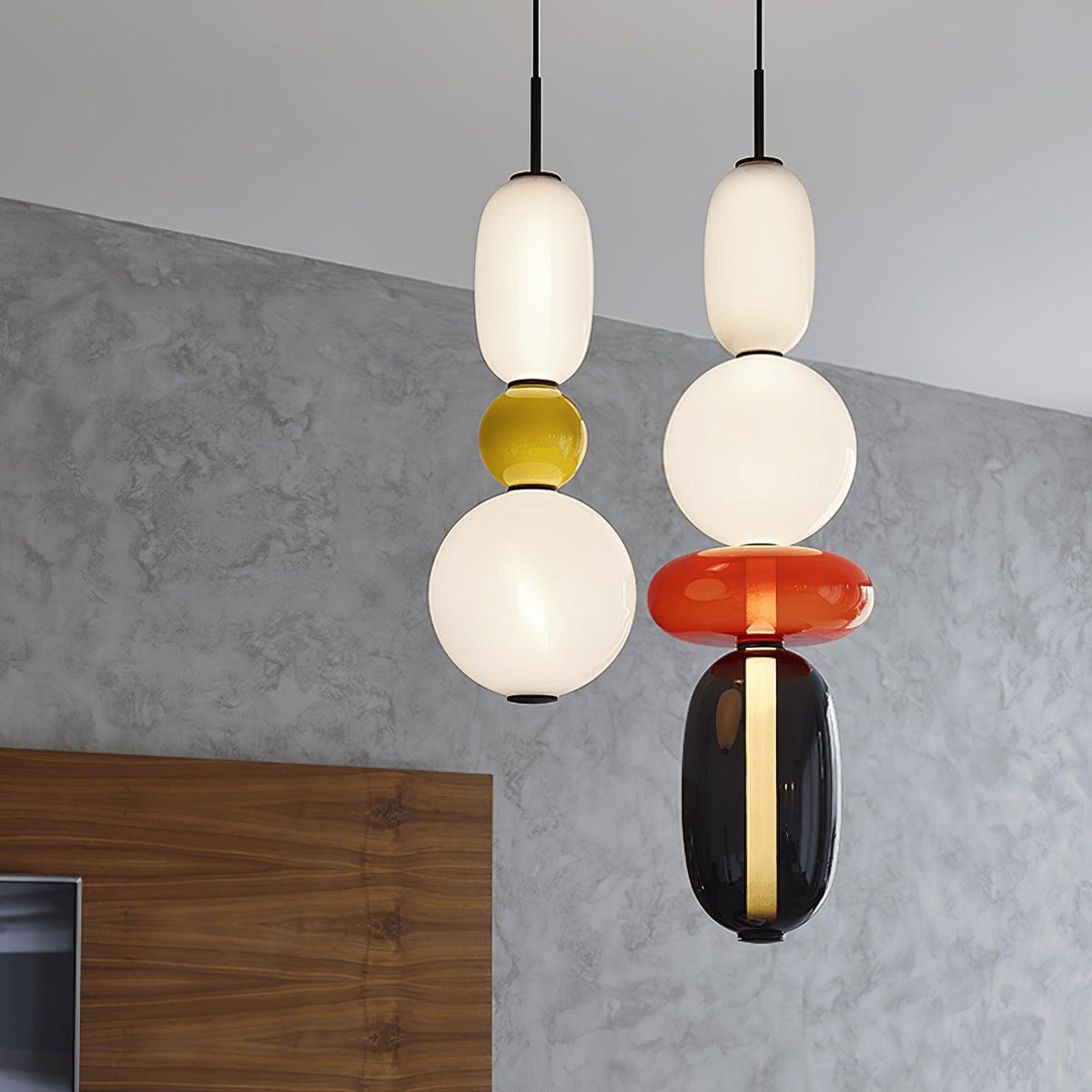 Tinted Vessel Black Multi-Color LED Pendant