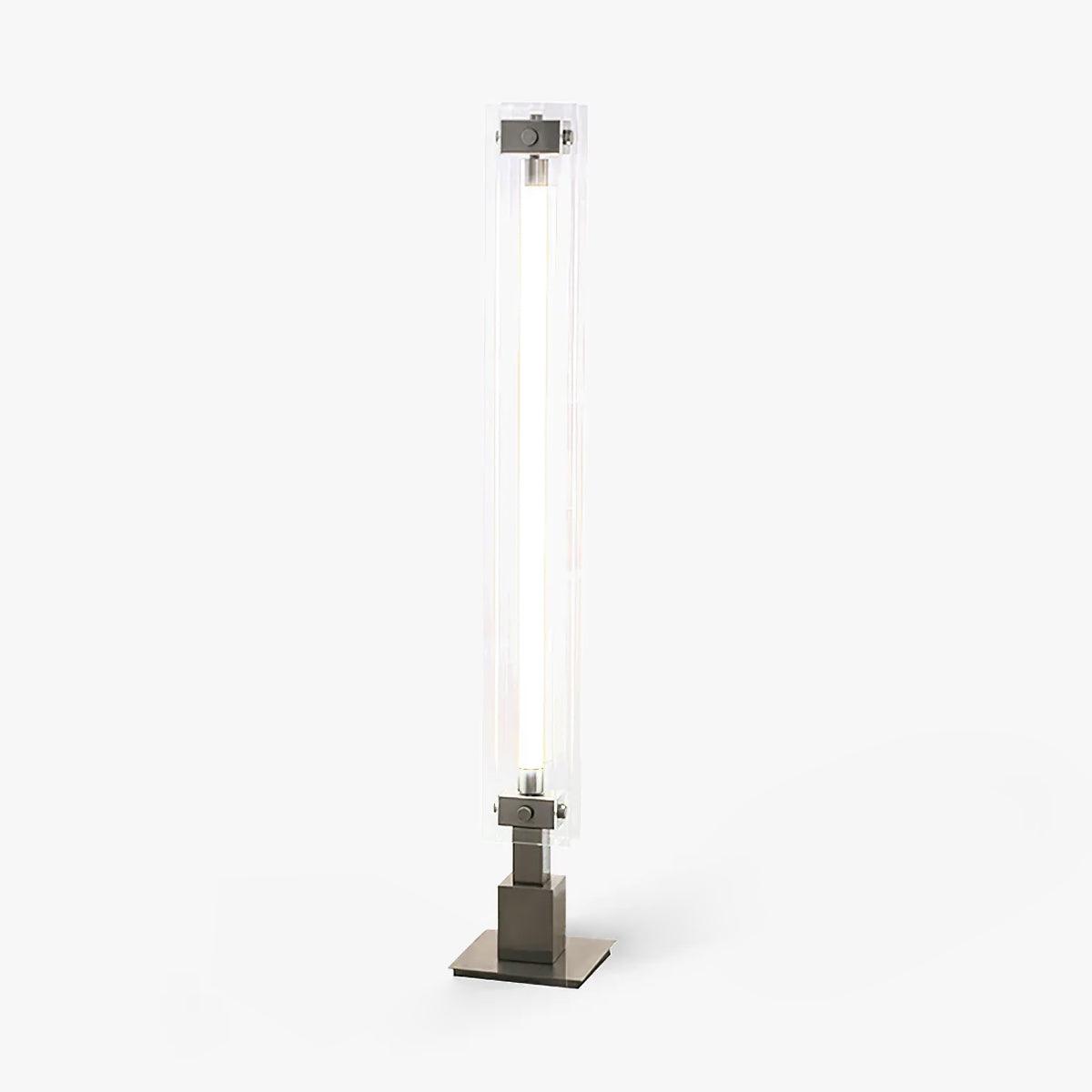 Transparent Column Chrome White LED Floor Lamp
