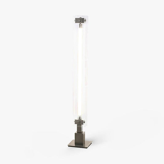Transparent Column Chrome White LED Floor Lamp