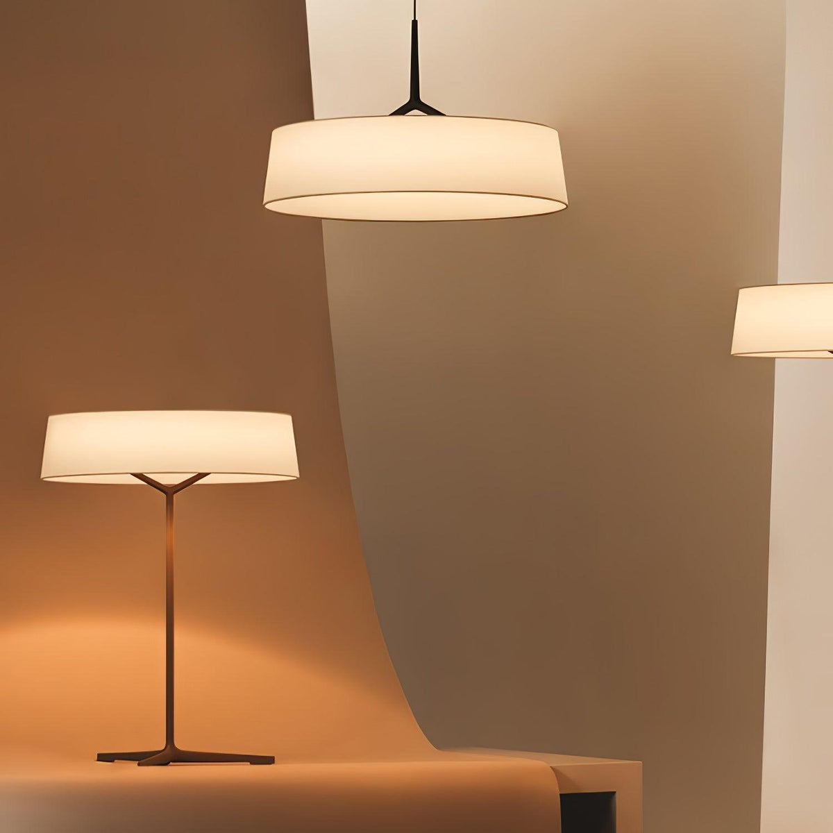 Tripod Lantern Black Grey LED Table Lamp