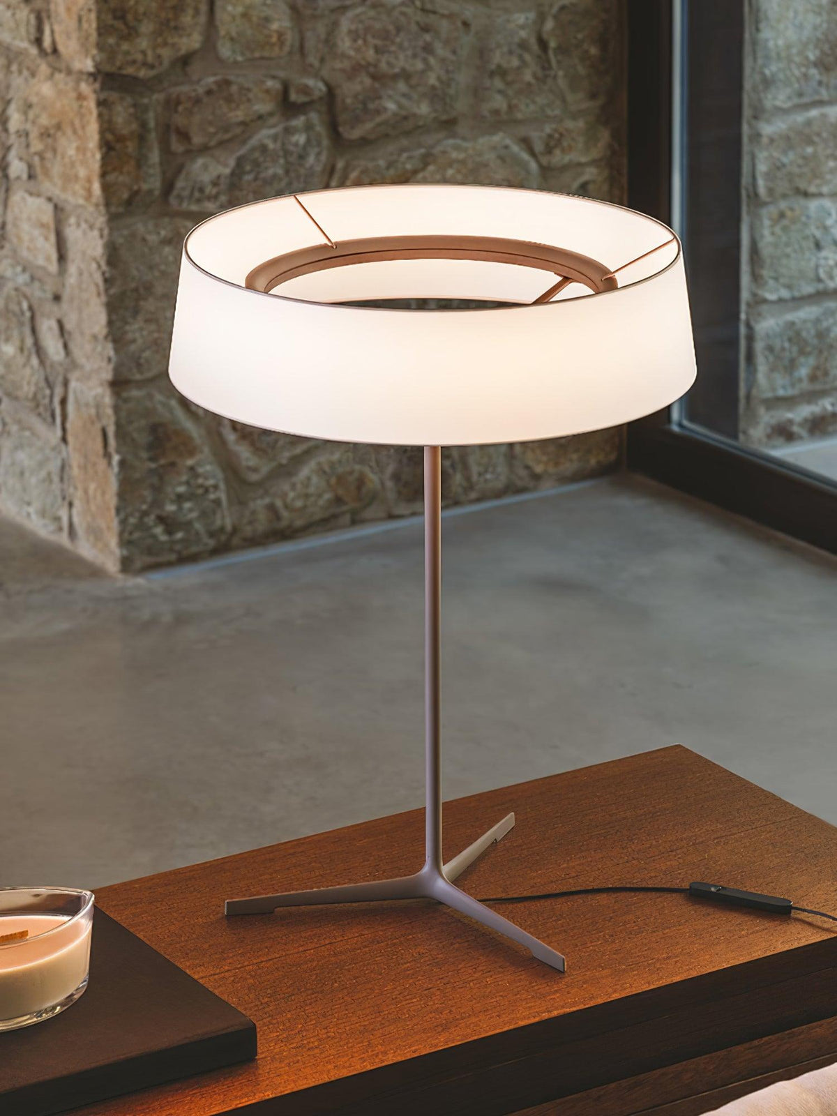 Tripod Lantern Black Grey LED Table Lamp