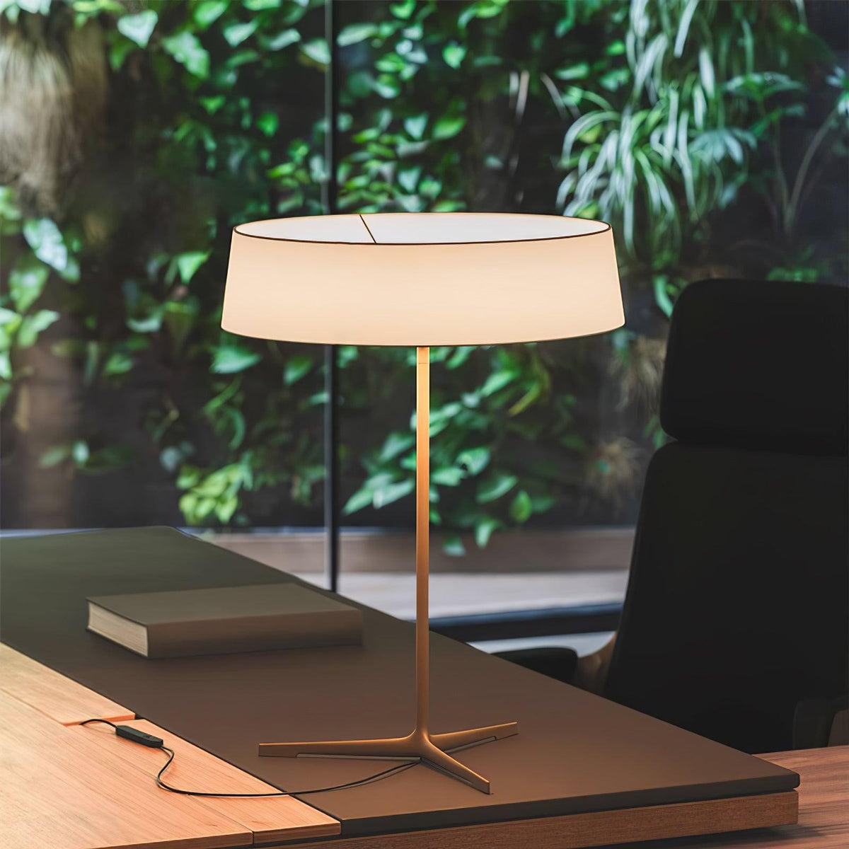 Tripod Lantern Black Grey LED Table Lamp