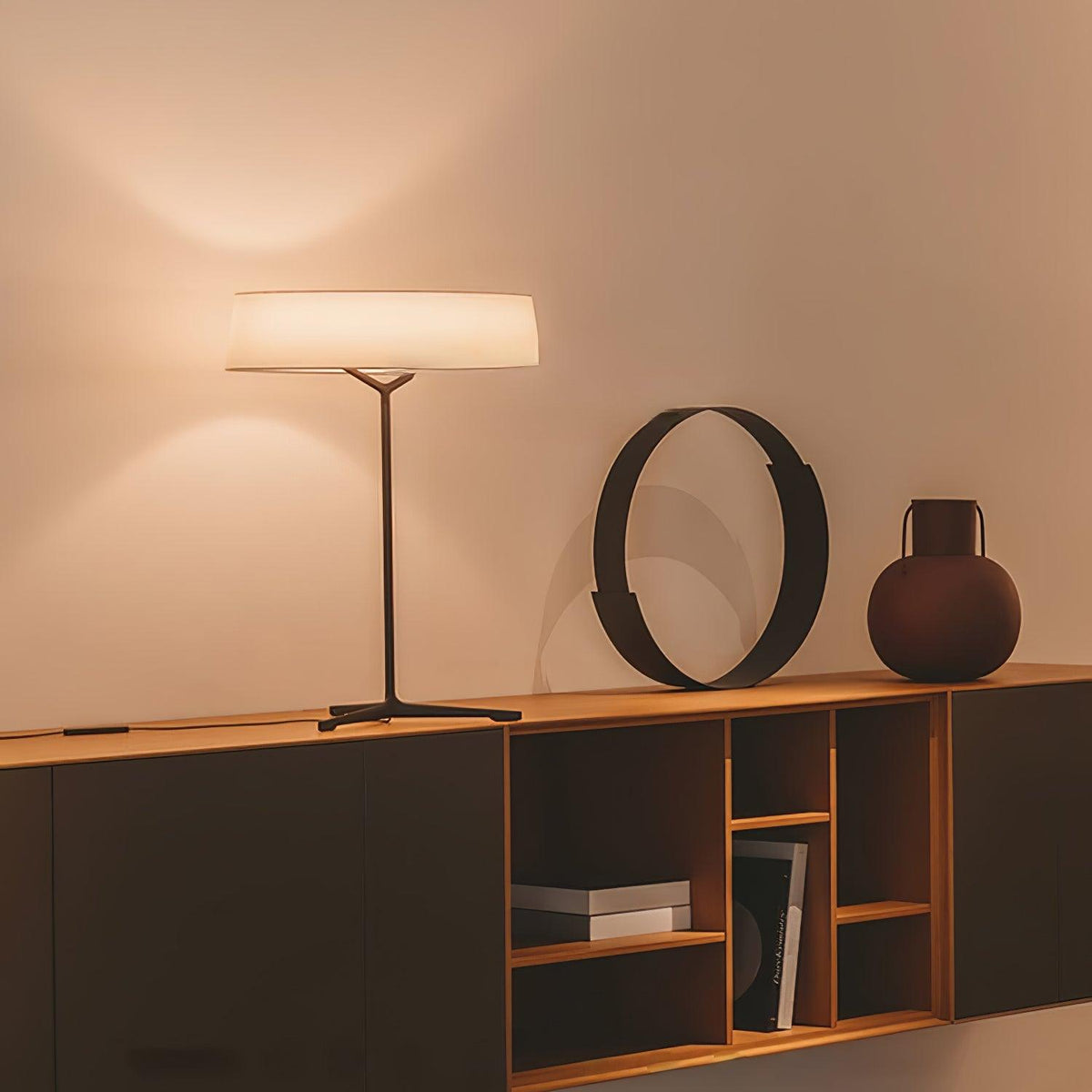 Tripod Lantern Black Grey LED Table Lamp