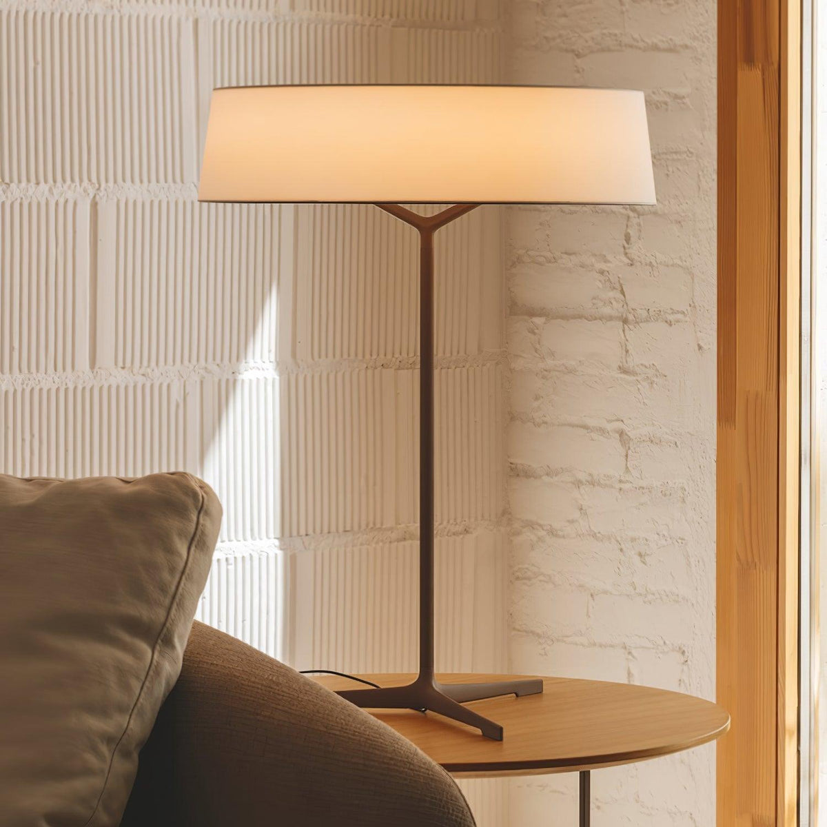 Tripod Lantern Black Grey LED Table Lamp
