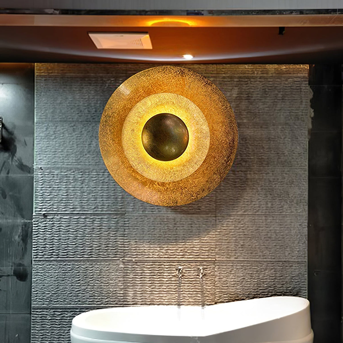 Triptych Gold Foil LED Wall Light