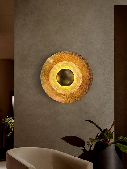 Triptych Gold Foil LED Wall Light