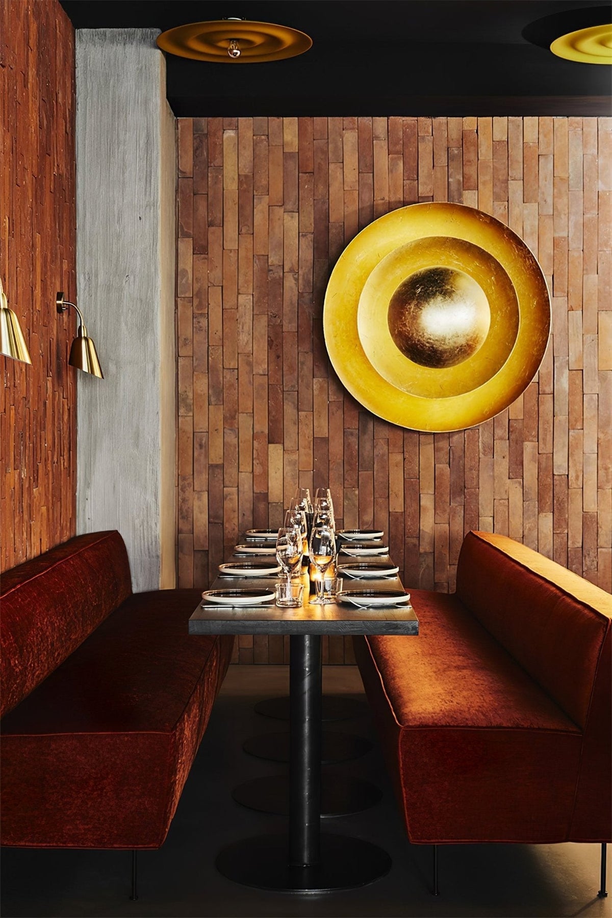 Triptych Gold Foil LED Wall Light