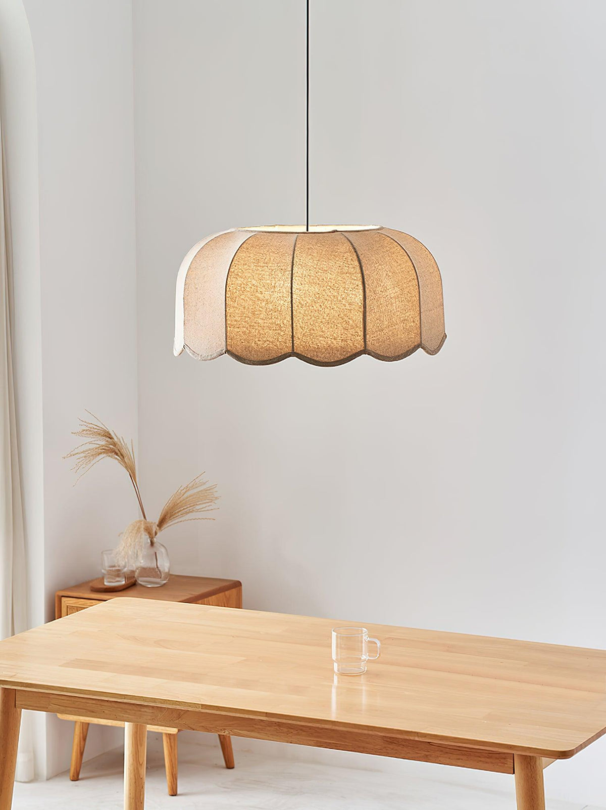 Tropic Pleat Beige Fabric Pendant