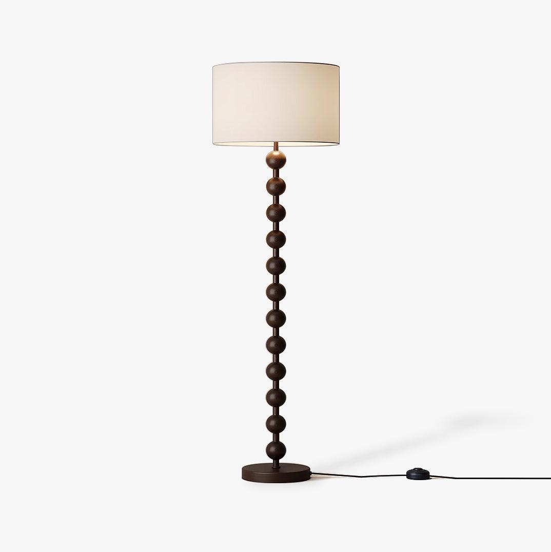 Hugo Barbell Floor Lamp ∅ 15.7″ x H 63″ / Dia 40cm x H 160cm / Walnut wood & White / US Plug Floor lamp