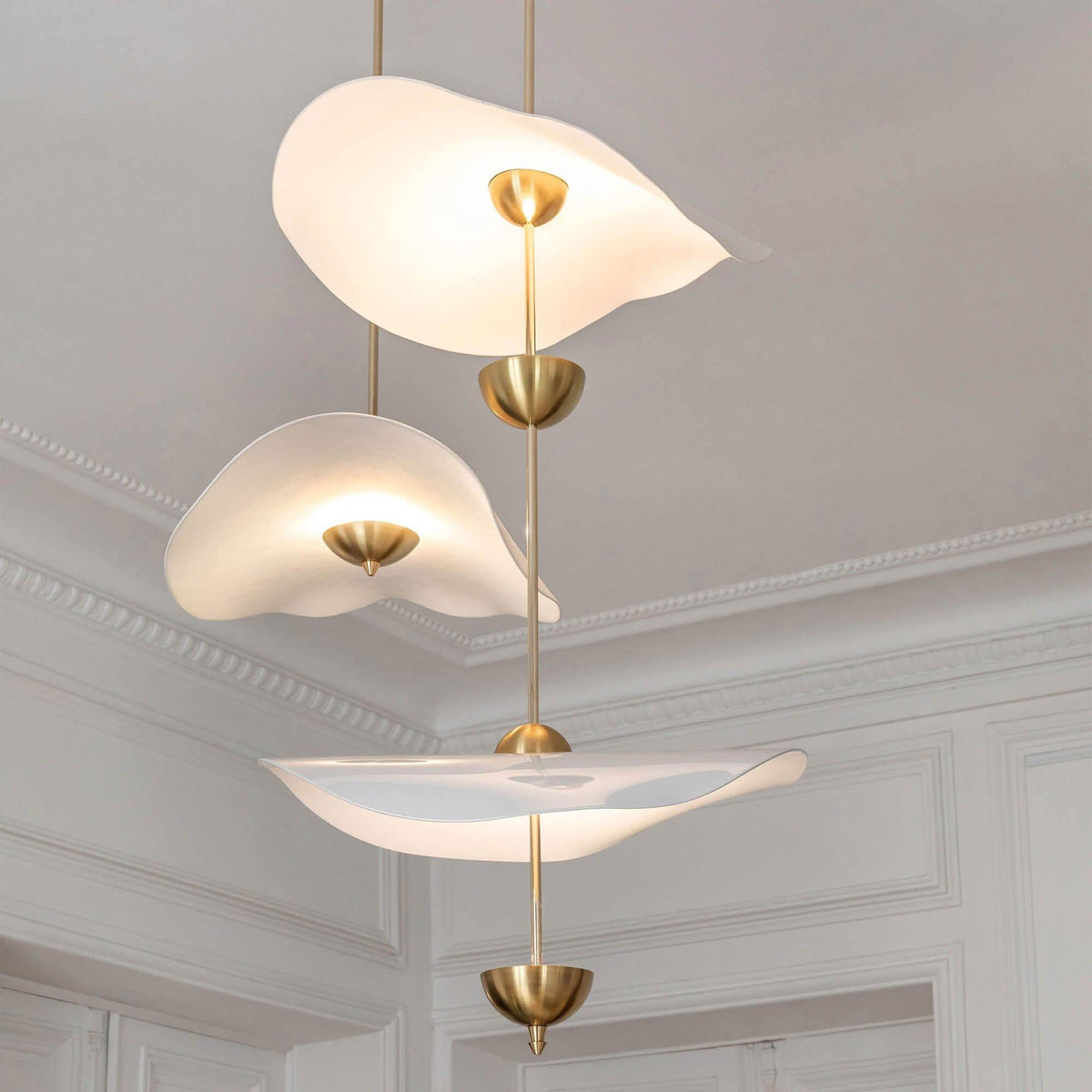Twinfold Gold White LED Pendant
