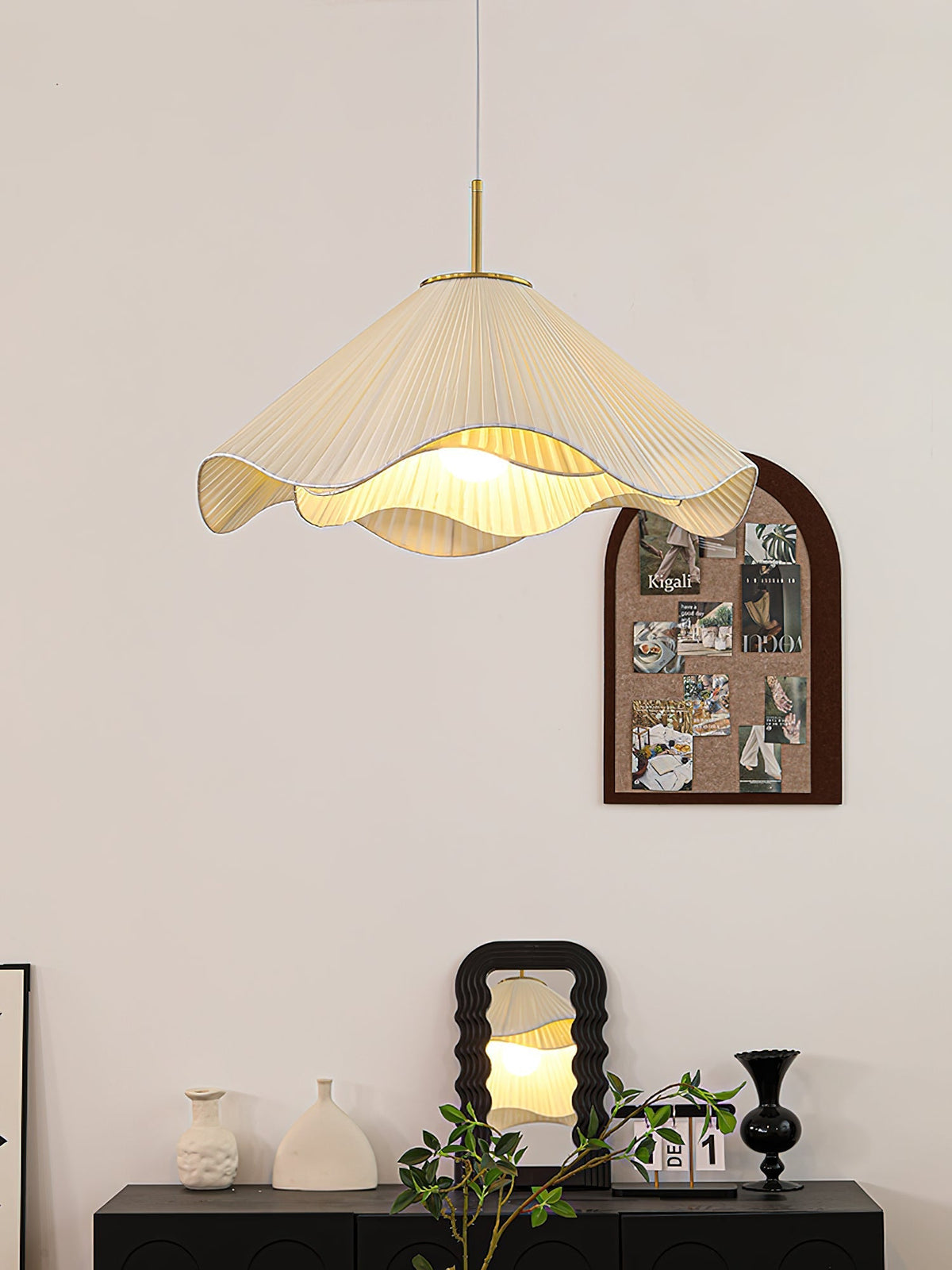 Undula Gold Fabric Pendant