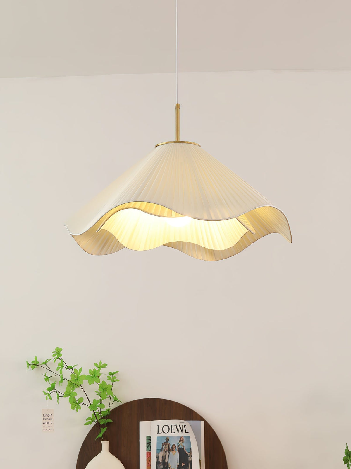 Undula Gold Fabric Pendant