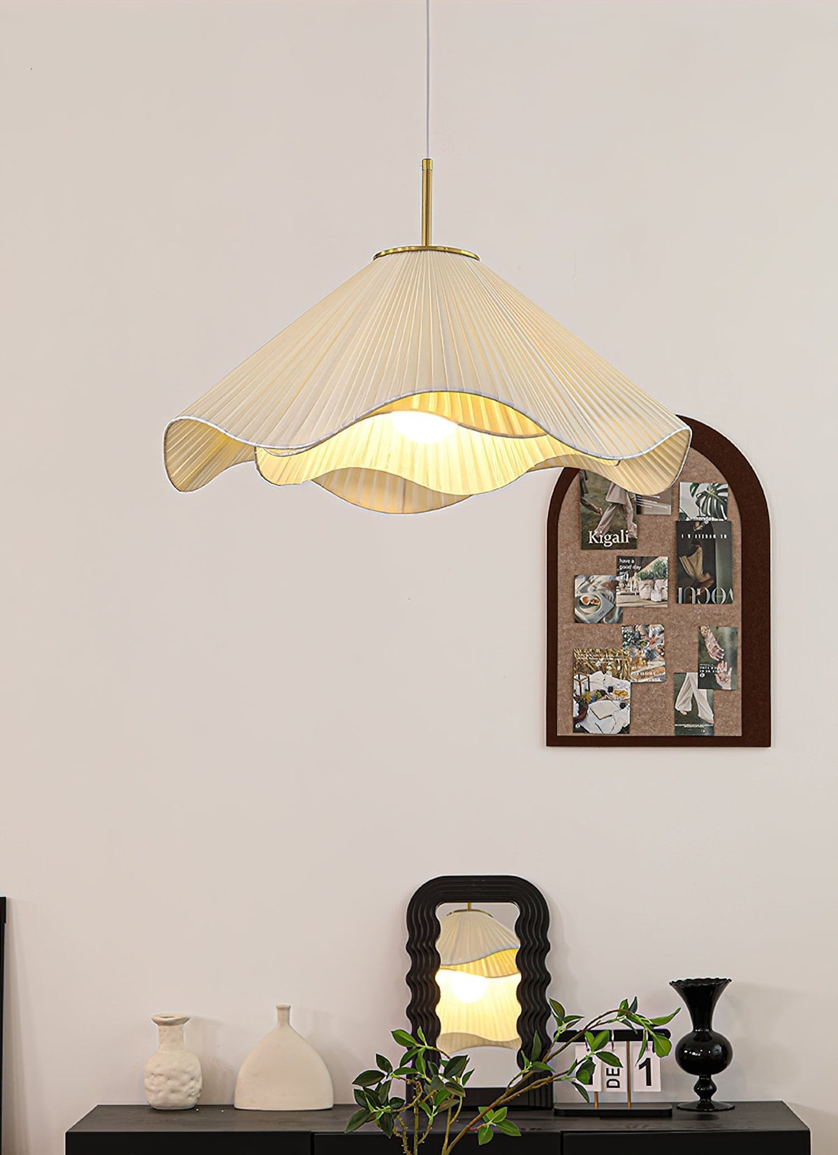 Undula Gold Fabric Pendant