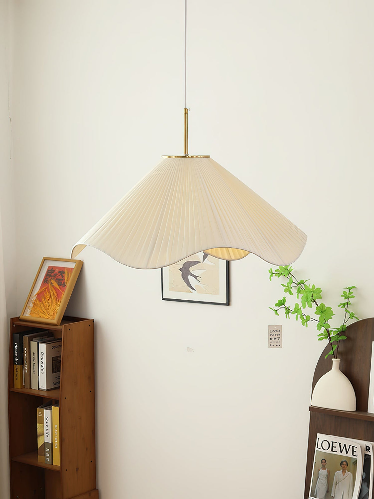 Undula Gold Fabric Pendant
