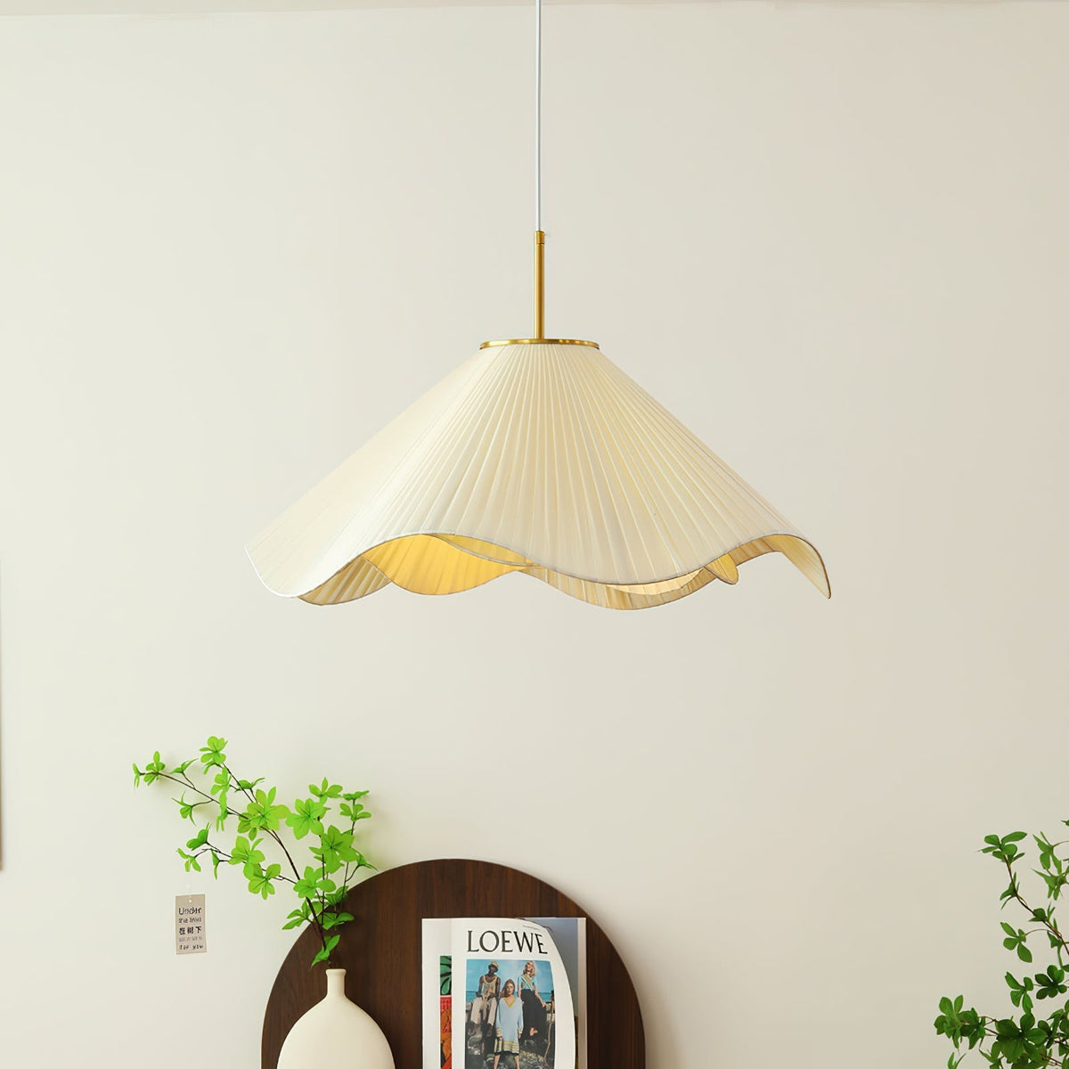 Undula Gold Fabric Pendant
