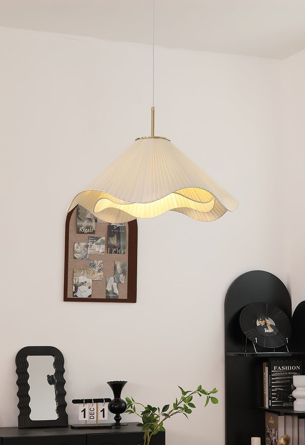 Undula Gold Fabric Pendant