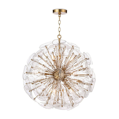 Undulating Disc Natural Brass Sputnik Chandelier