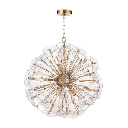 Undulating Disc Natural Brass Sputnik Chandelier