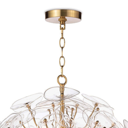 Undulating Disc Natural Brass Sputnik Chandelier