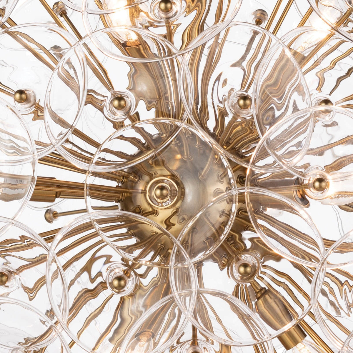 Undulating Disc Natural Brass Sputnik Chandelier